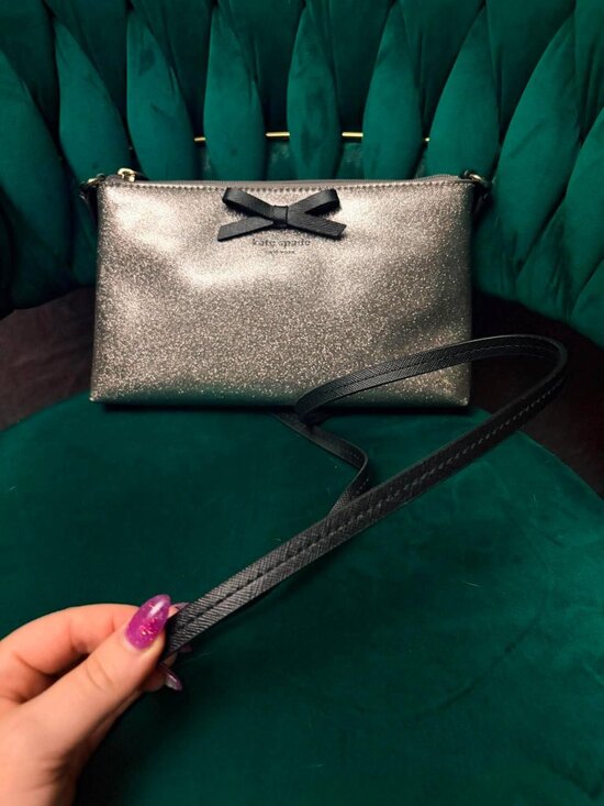 kate spade Handbags - Kate Spade New York Purple Glitter Bow Crossbody Purse | Evening Bag